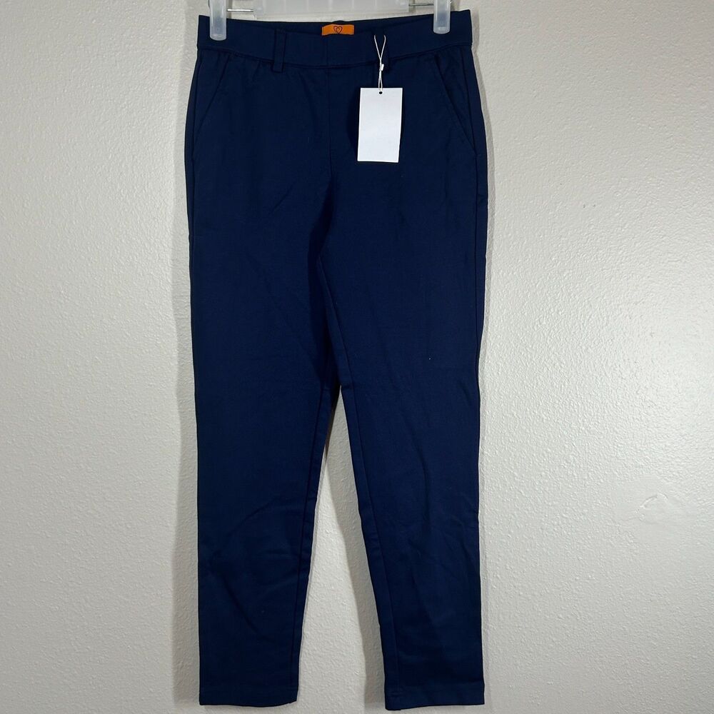 Marycrafts Navy Slim Pants Size 2 Stretch Rayon Nylon Spandex New with Tags